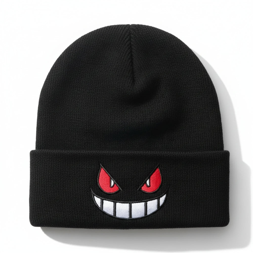 Cartoon Eyes Embroidered Anime Beanie
