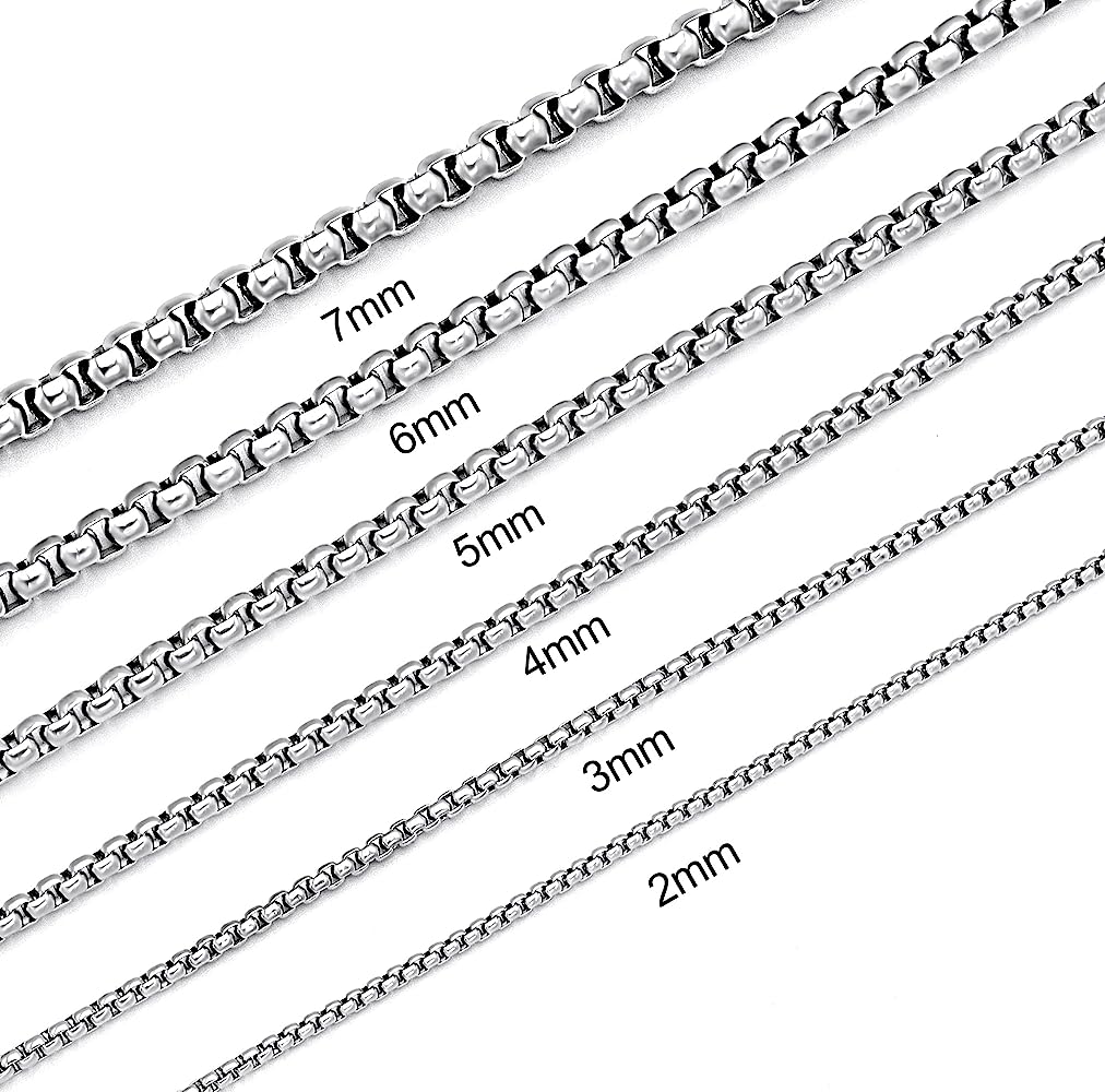 Silver Round Box Chain Necklace - Modern Elegance