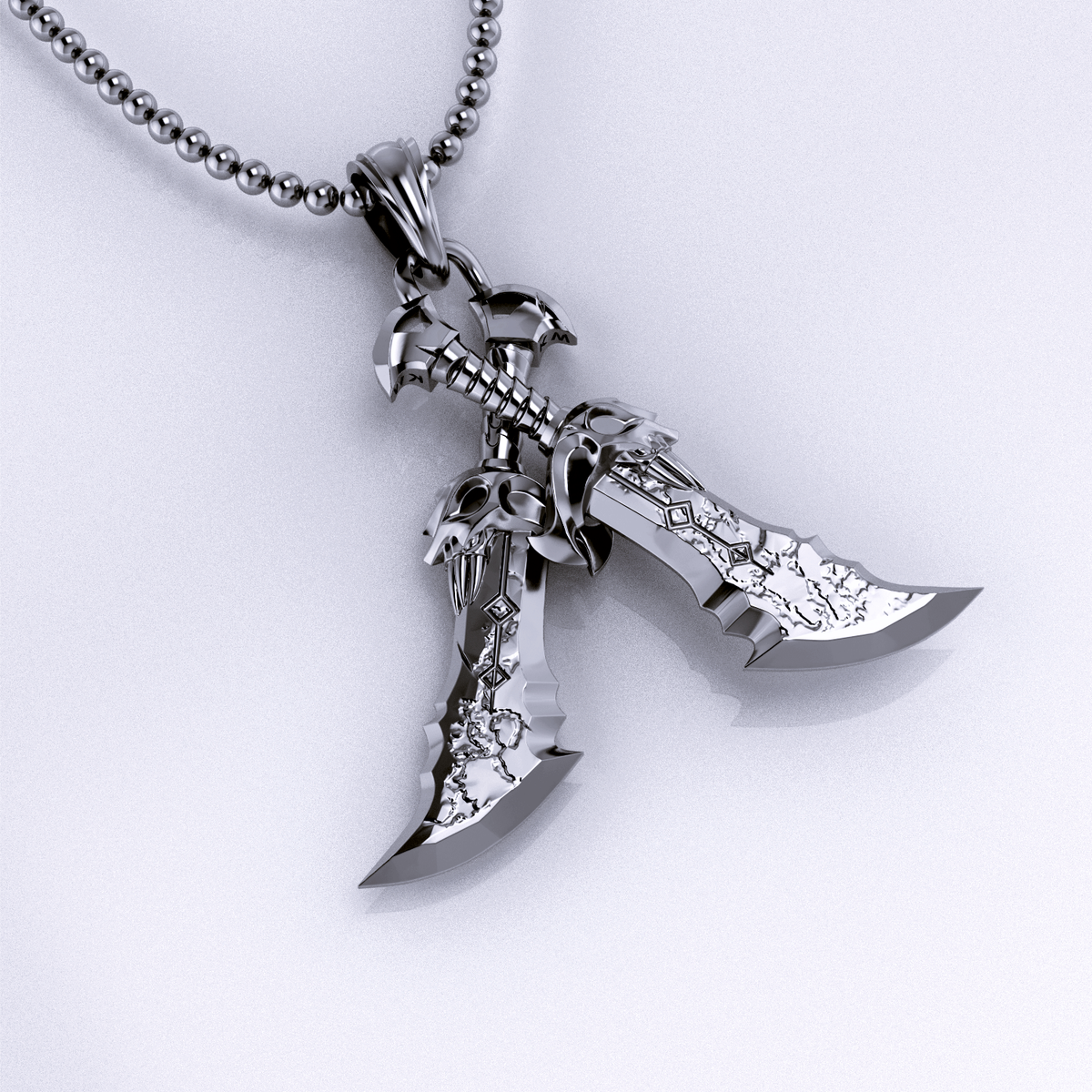 Colgante de espadas cruzadas del caos