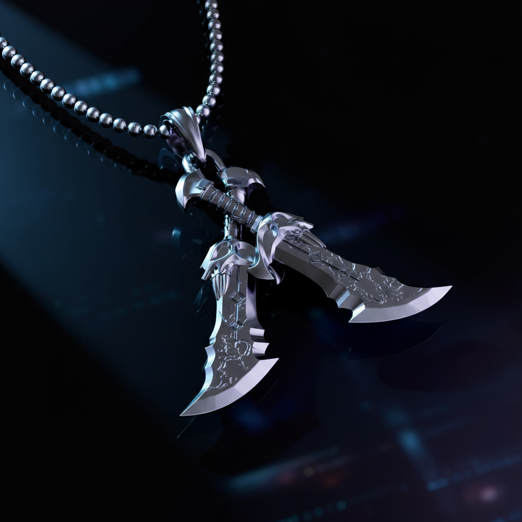 Colgante de espadas cruzadas del caos