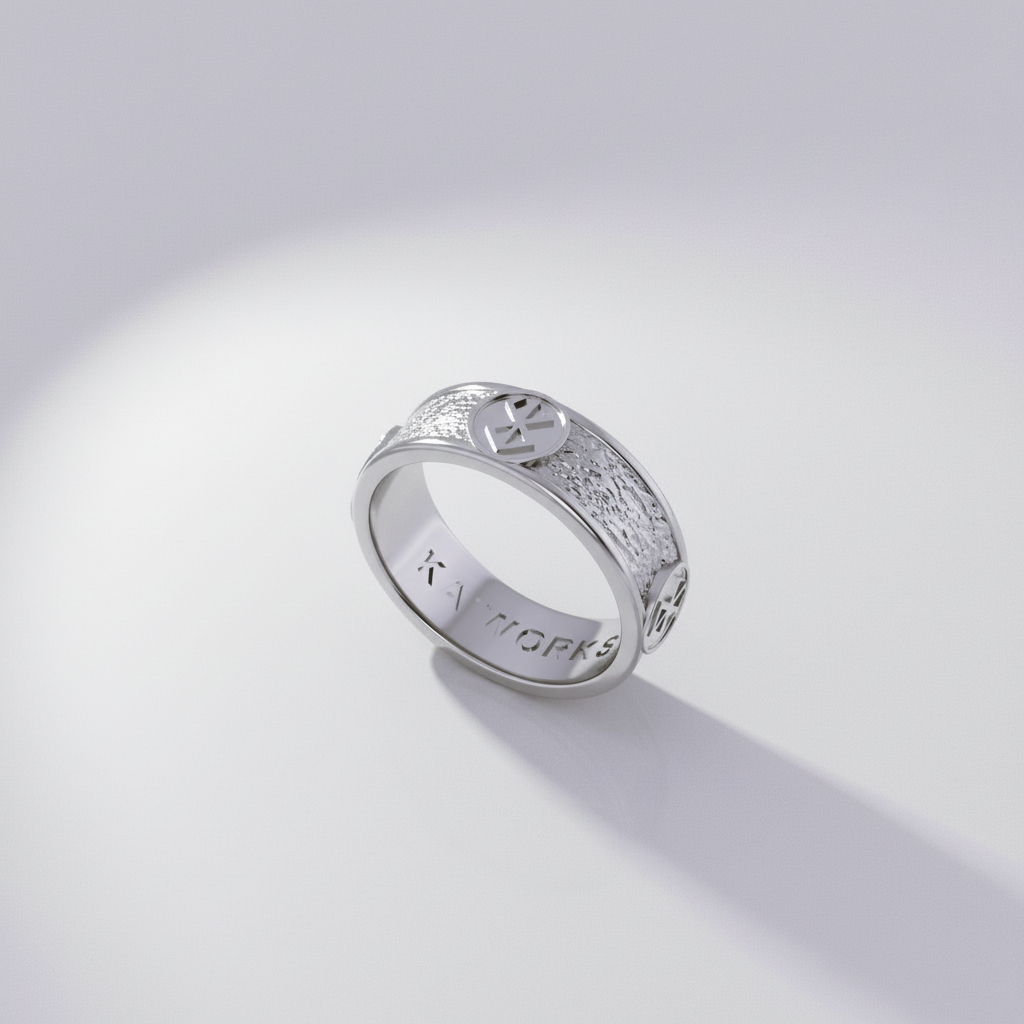 Sacrifice Ring Band - Anime Inspired in solid 925 sterling silver with intricate design and shiny finish.