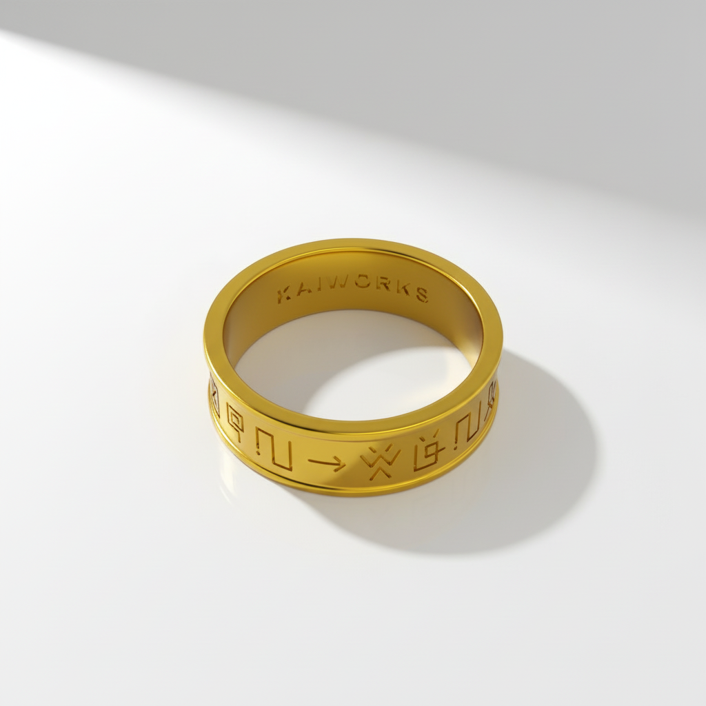 Digital Monsters Holy Ring in 14k Gold