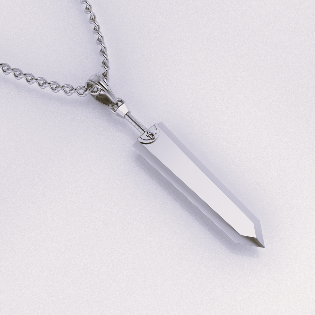 Crystal pendant necklace on a white background