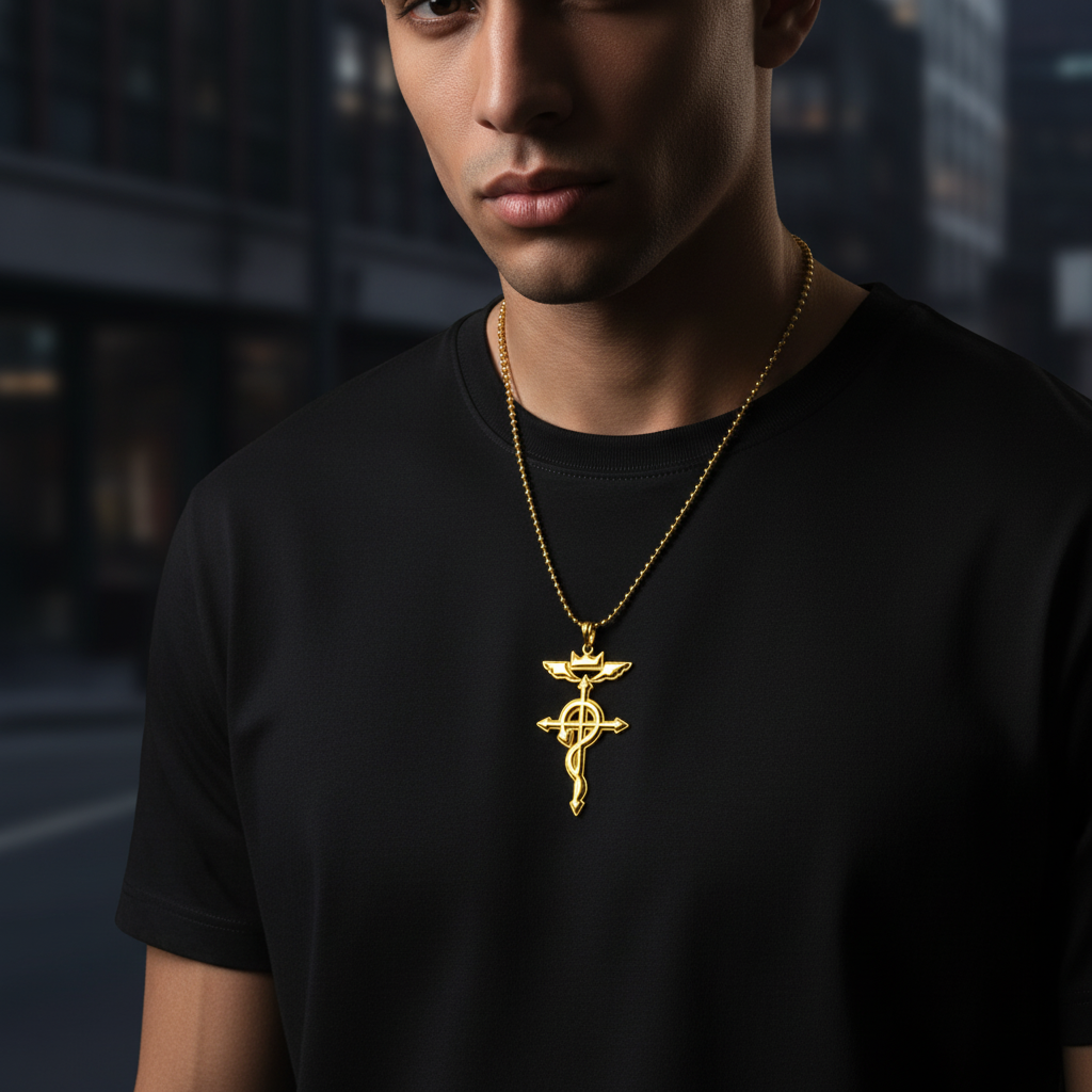 Flamel Pendant in Solid 14K Gold