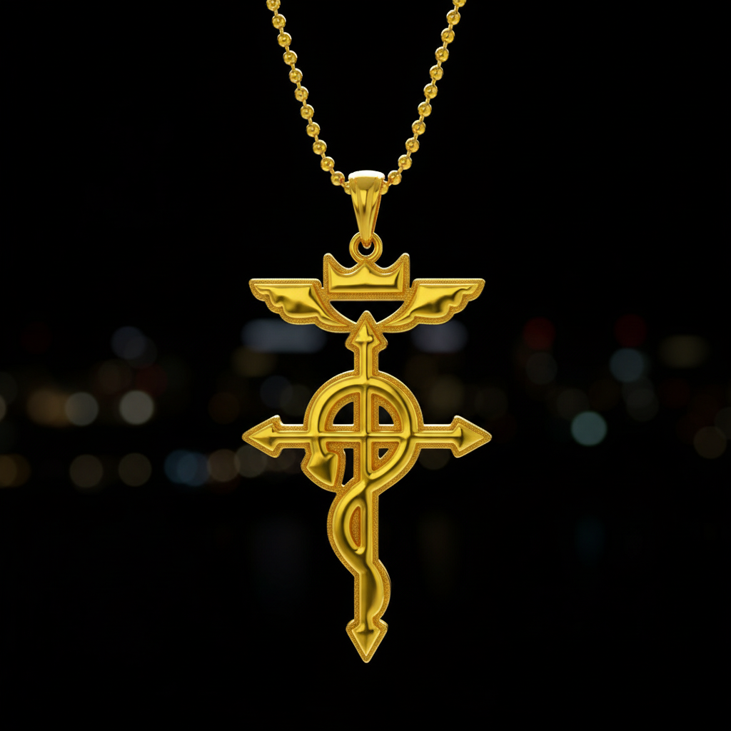 Flamel Pendant in Solid 14K Gold