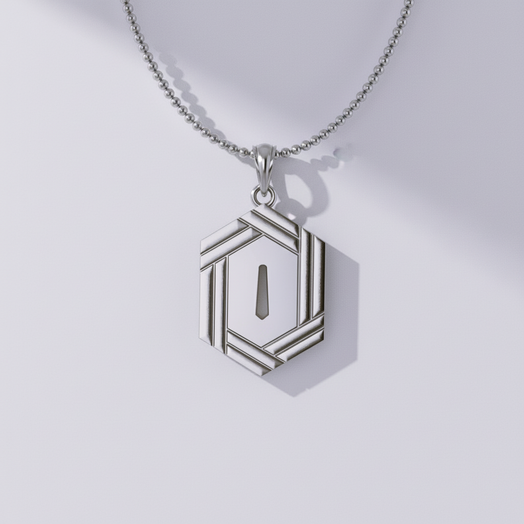 Whirlpool Crest Handguard Pendant in 14K Gold