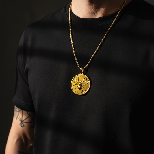 Colgante de moneda de araña