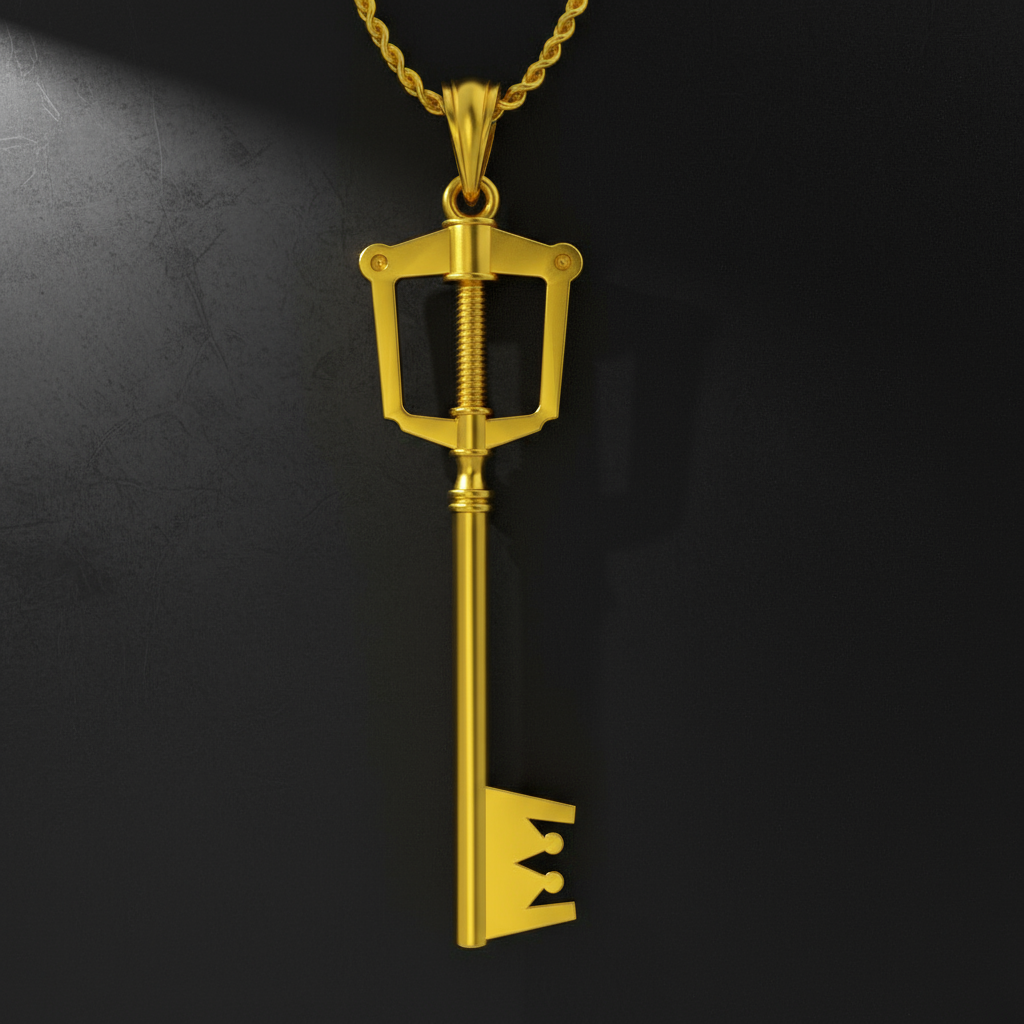 Keyblade Pendant – Solid 14K Gold Edition