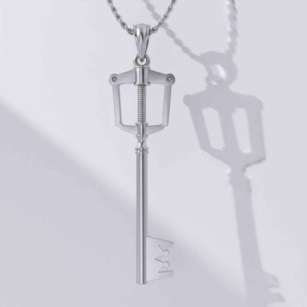 The Keyblade Pendant - KH Gaming Inspired, crafted in solid 925 sterling silver with intricate details.