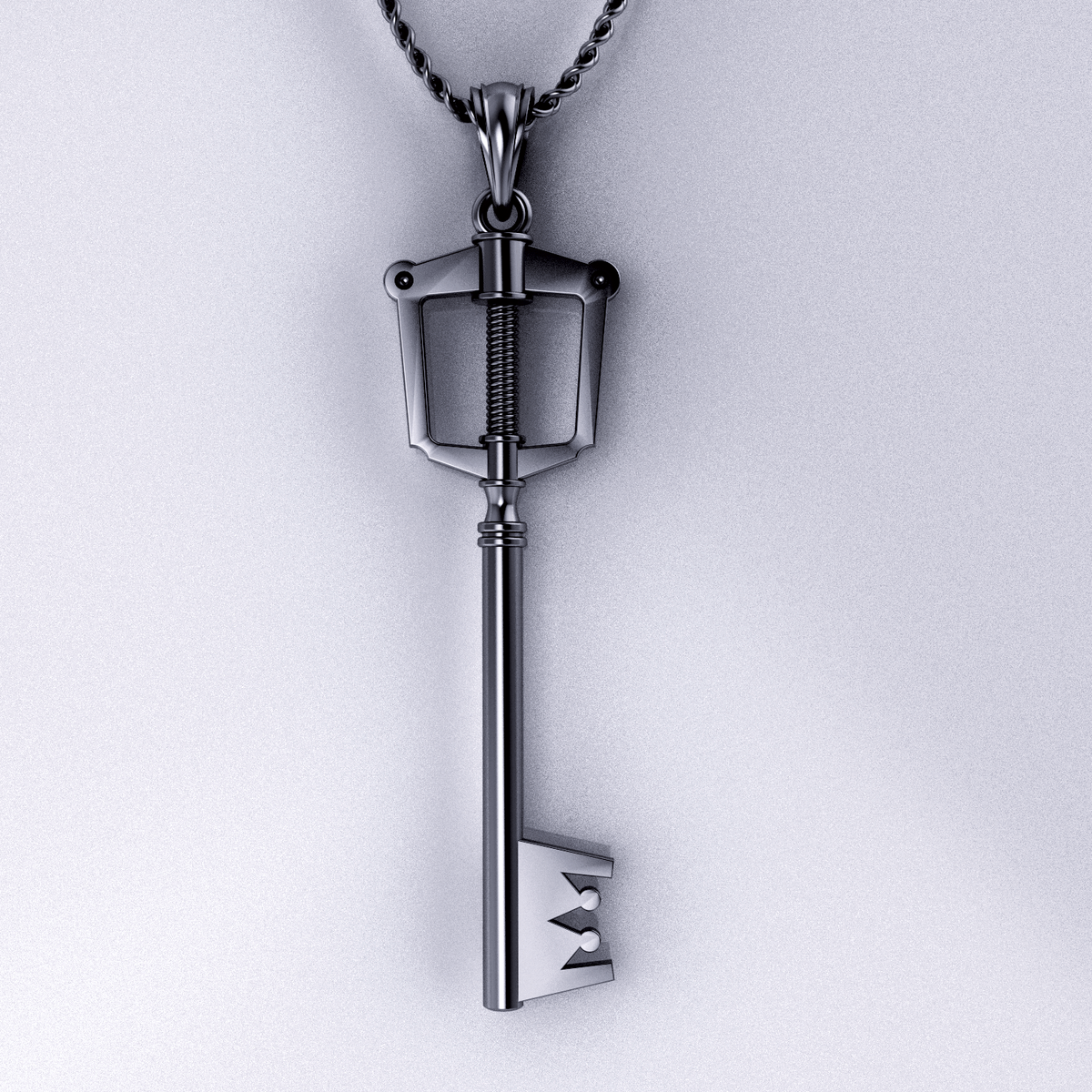 The Keyblade Pendant - KH Gaming Inspired, featuring a detailed key design in solid sterling silver.