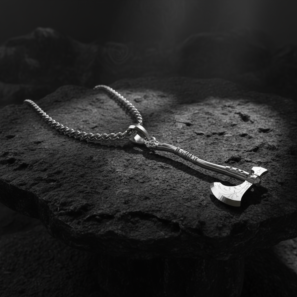 Norse Warrior Axe Pendant in 14K Gold