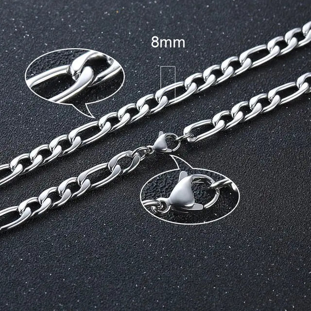Gold Figaro Chain Necklace Set - Stylish Jewelry