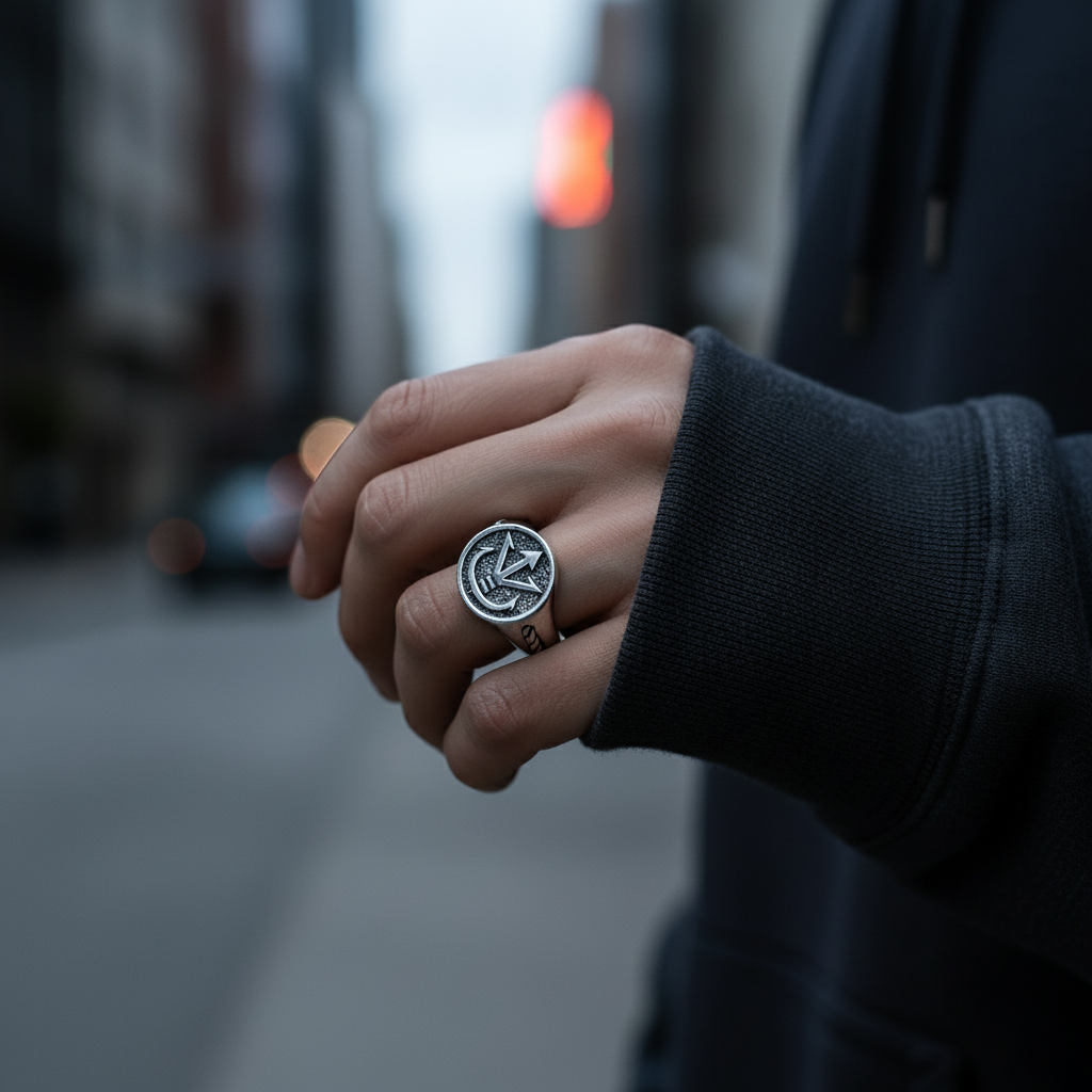 Anillo de sello con escudo real