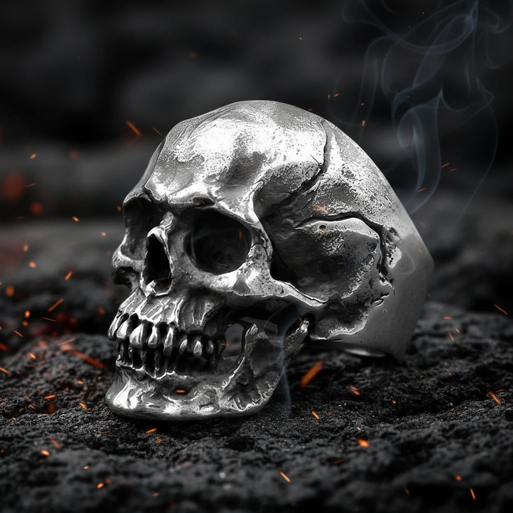 Skull Dark Steel Ring