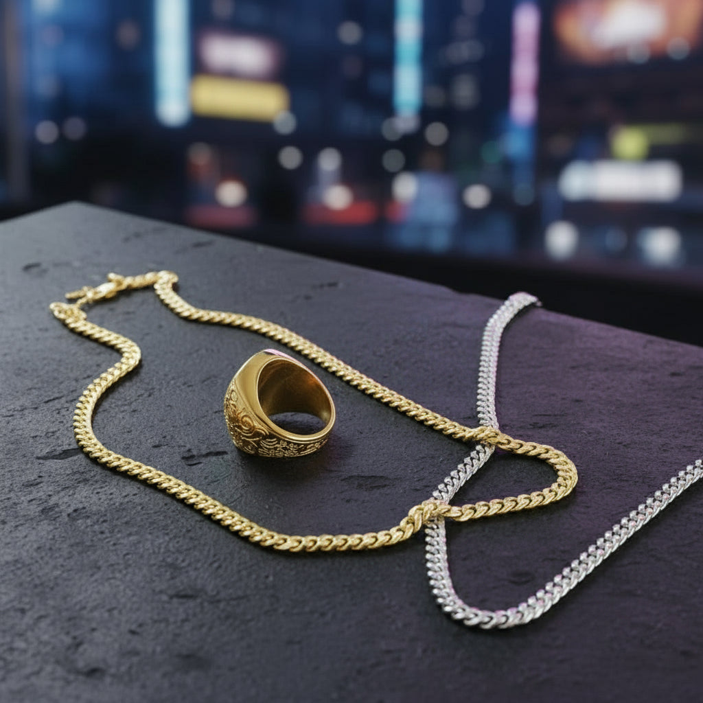Cuban Link Chain Necklace - Silver, Gold, Black | Durable Stainless Steel