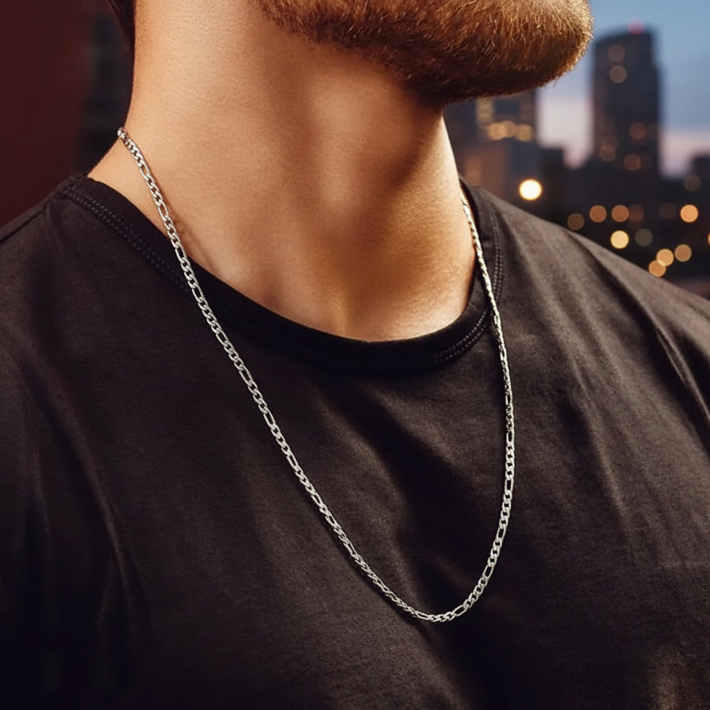 Gold Figaro Chain Necklace Set - Stylish Jewelry