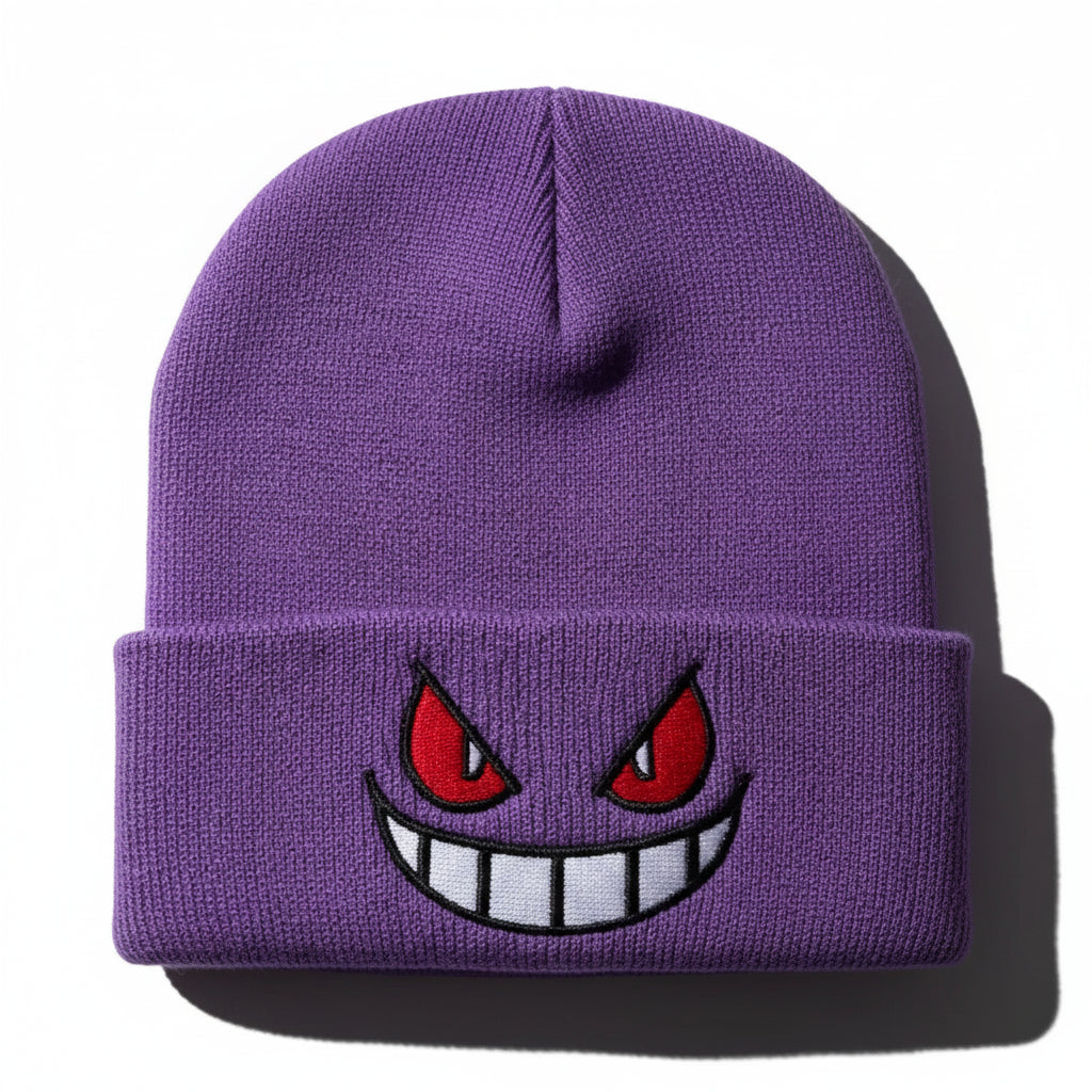 Cartoon Eyes Embroidered Anime Beanie