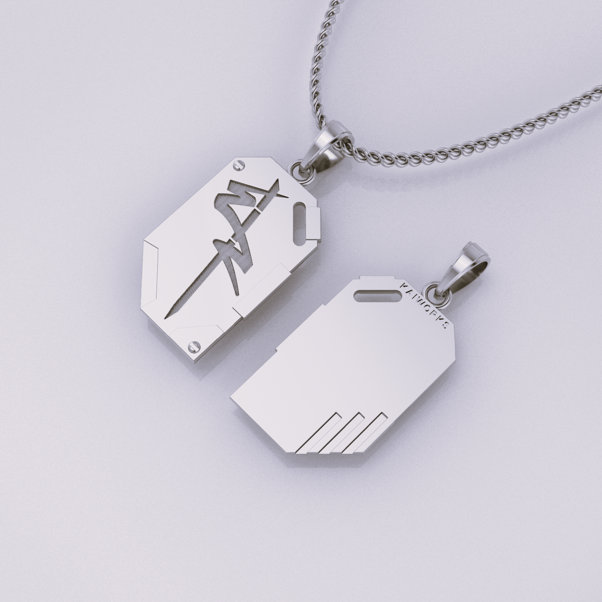 Edgerunner Chip Pendant in 14K Gold