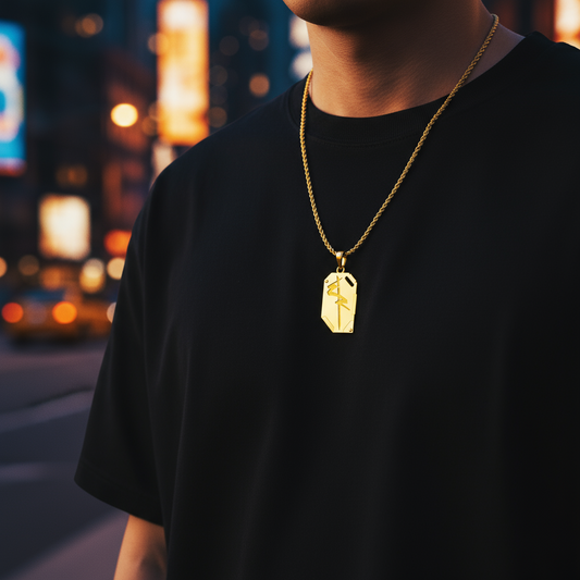 Edgerunner Chip Pendant in 14K Gold