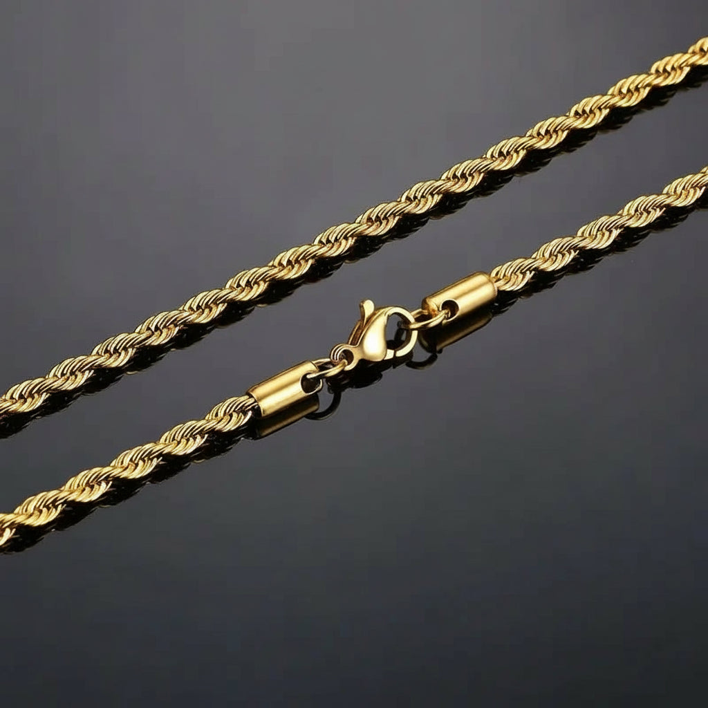 Stainless Steel Twisted Rope Necklace