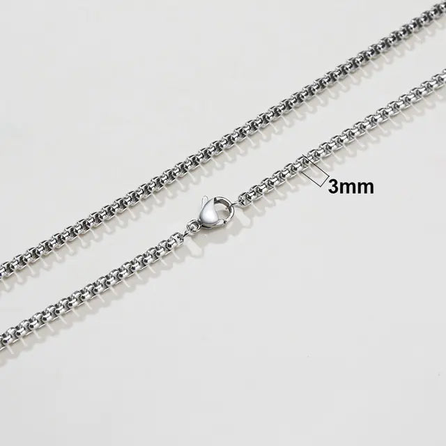 Cadena redonda de caja de oro y plata de 3 mm: elegante y duradera