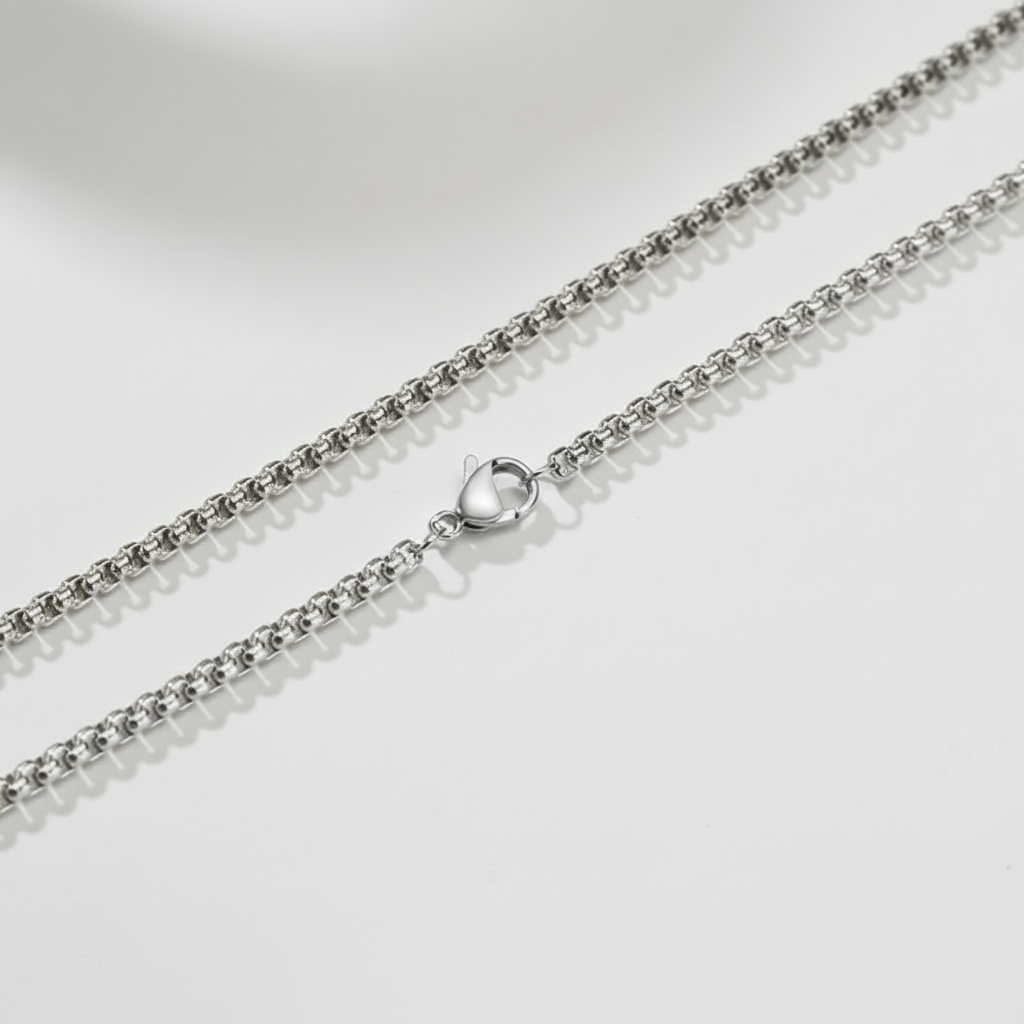3MM Gold and Silver Round Box Chain - Stylish and Durable