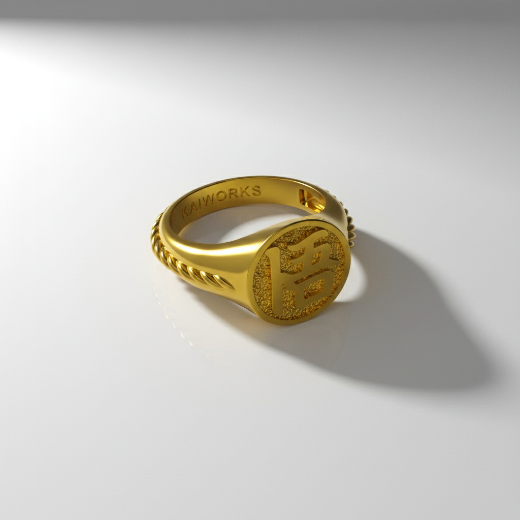 A digital illustration of a character with a 'wisdom' or 'enlightenment' Kanji ring against a stylized background.