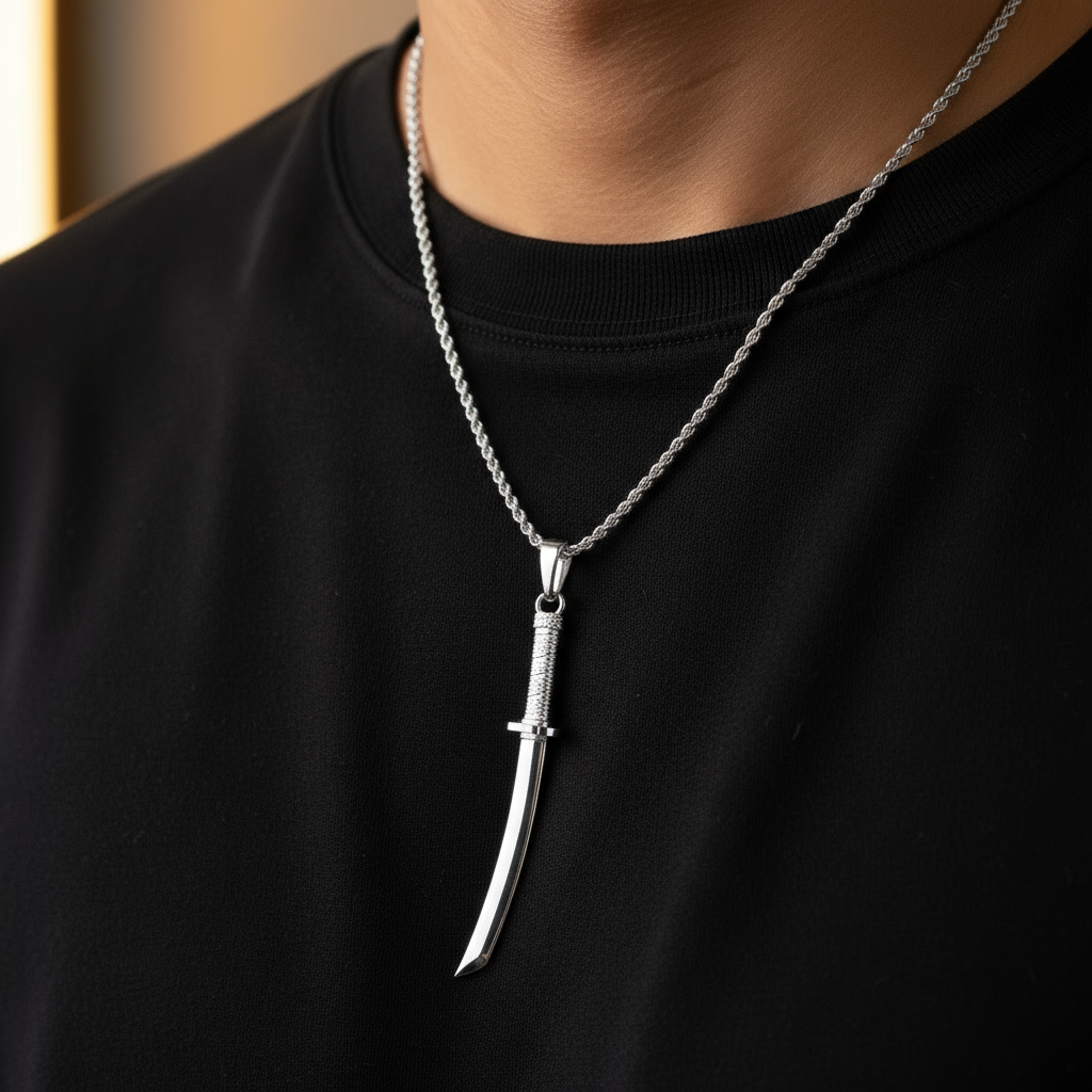 Ghost Katana Pendant in 14K Gold