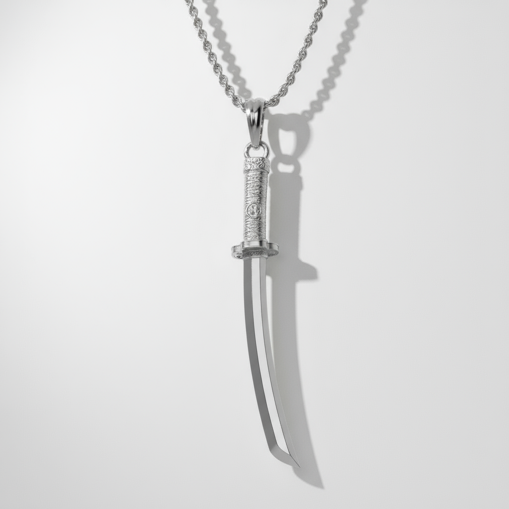 Ghost Katana Pendant in 14K Gold