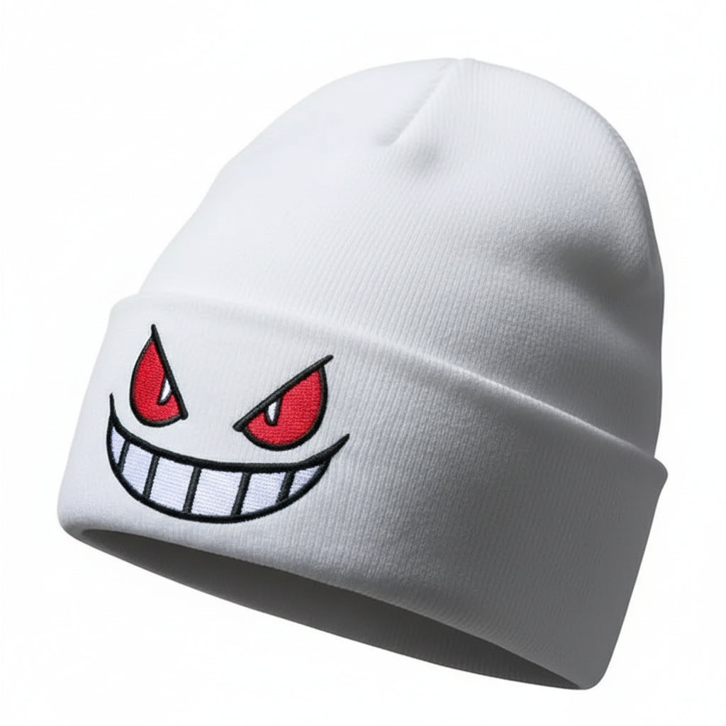 Cartoon Eyes Embroidered Anime Beanie