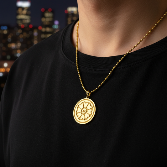 White Lotus Pendant – 14k Gold Edition