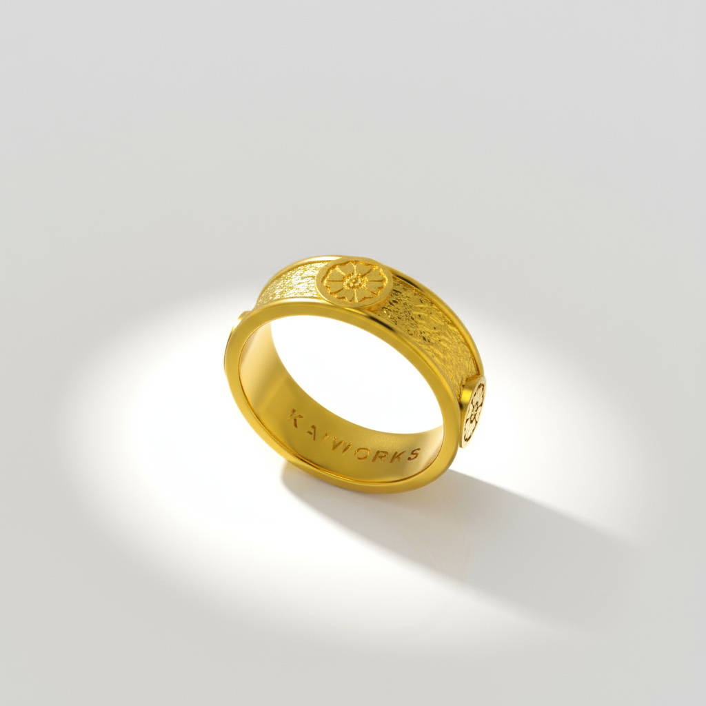 White Lotus Ring Band