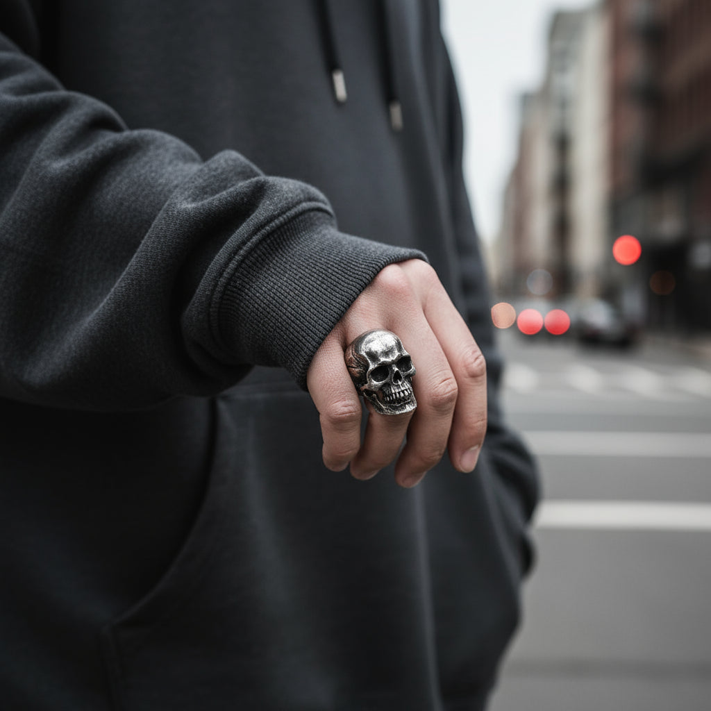 Skull Dark Steel Ring