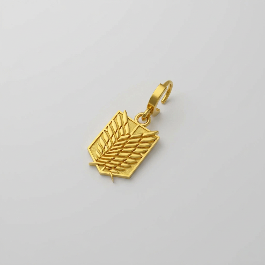 A pair of 14K gold earrings featuring a winged design, set against a dark textured background.
