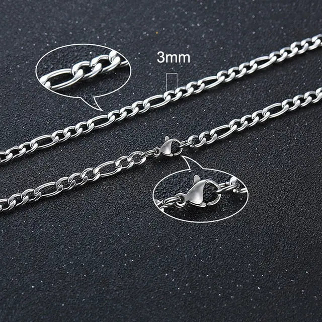 Gold Figaro Chain Necklace Set - Stylish Jewelry