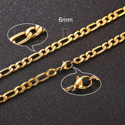 Gold Figaro Chain Necklace Set