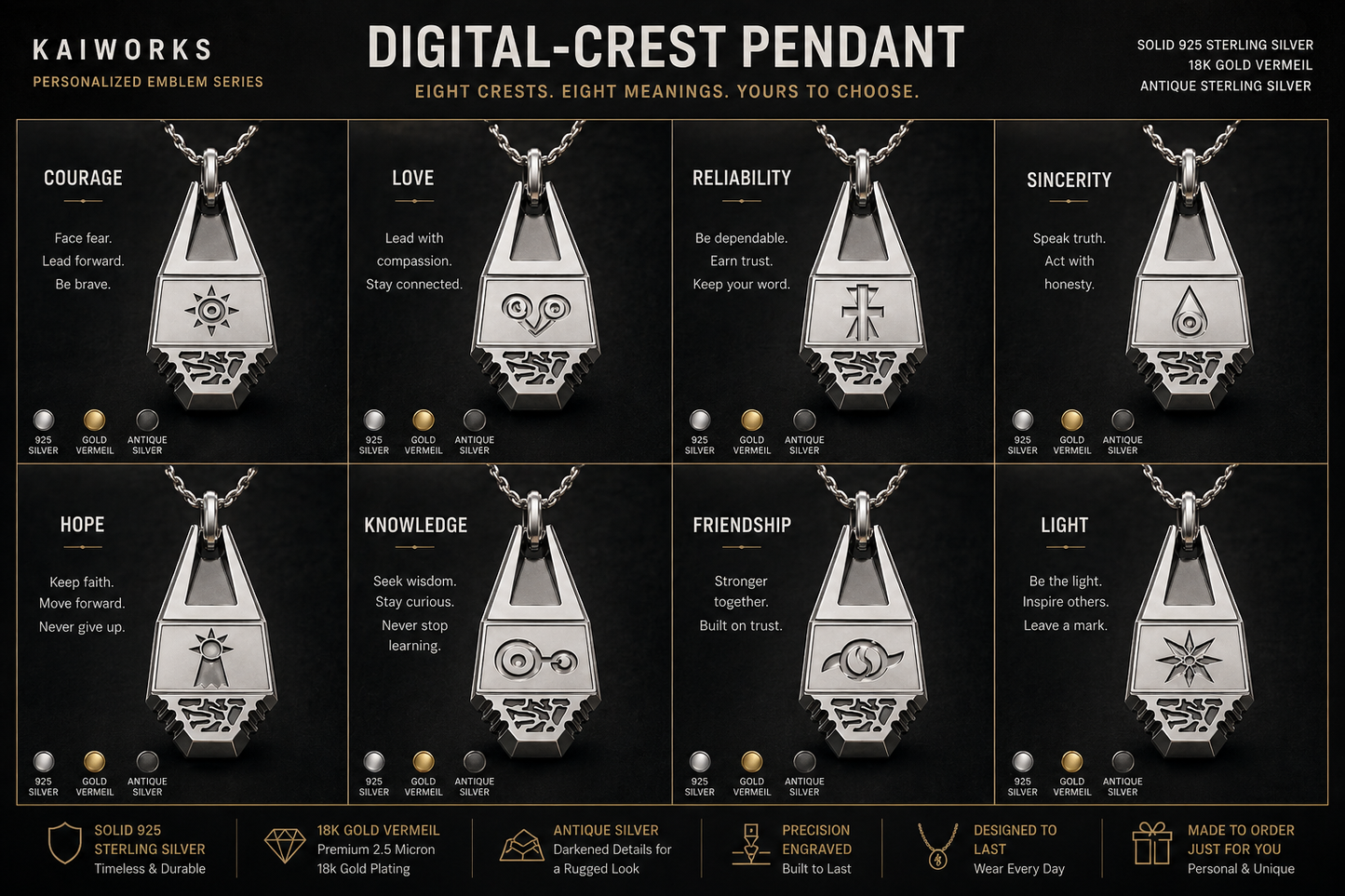 Digital-Crest Pendant – Anime Inspired