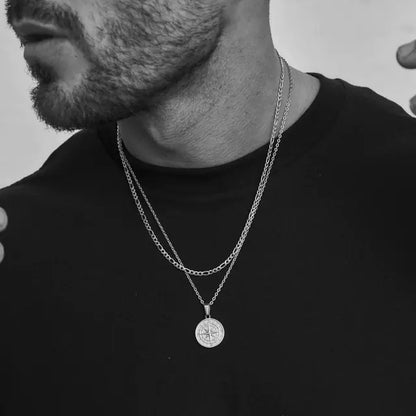 Collares con brújula en capas para hombres