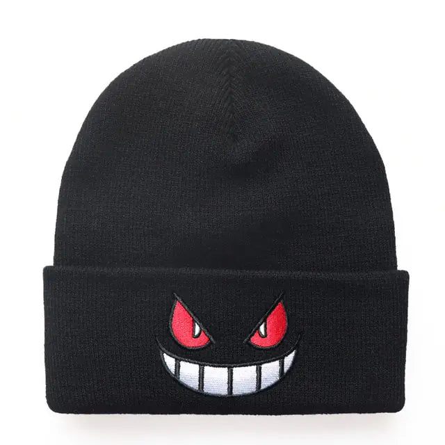 Cartoon Eyes Embroidered Anime Beanie