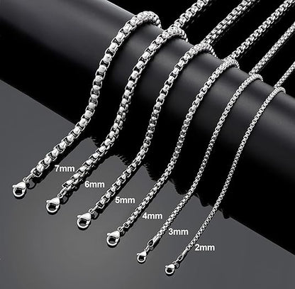 Silver Round Box Chains