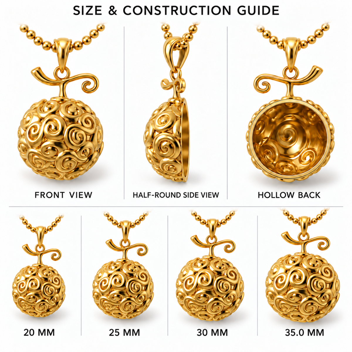 Gomu Gomu Pendant in 14K Gold