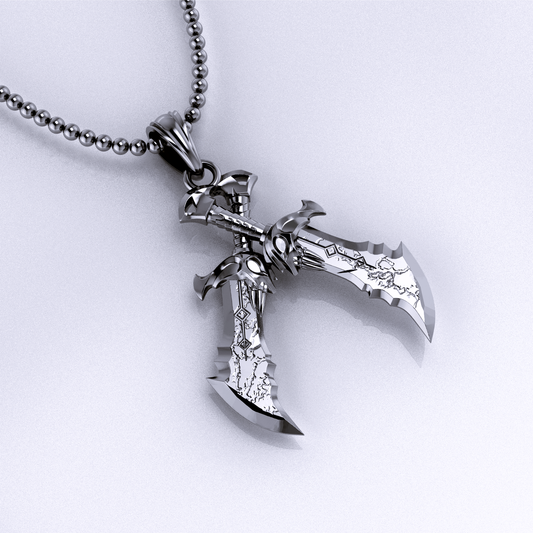 Blades of Chaos X Pendant in Stainless Steel