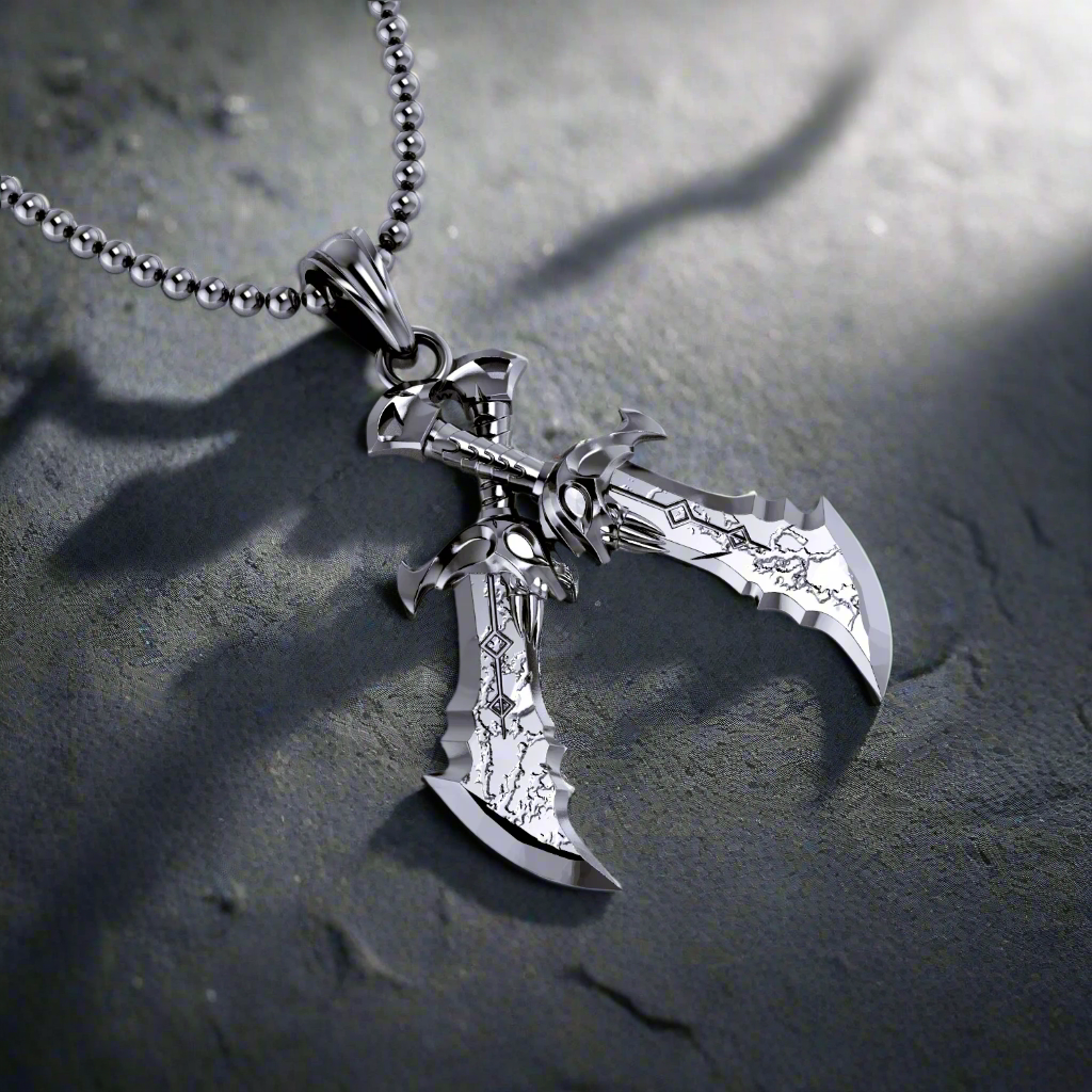 Blades of Chaos X Pendant in Titanium