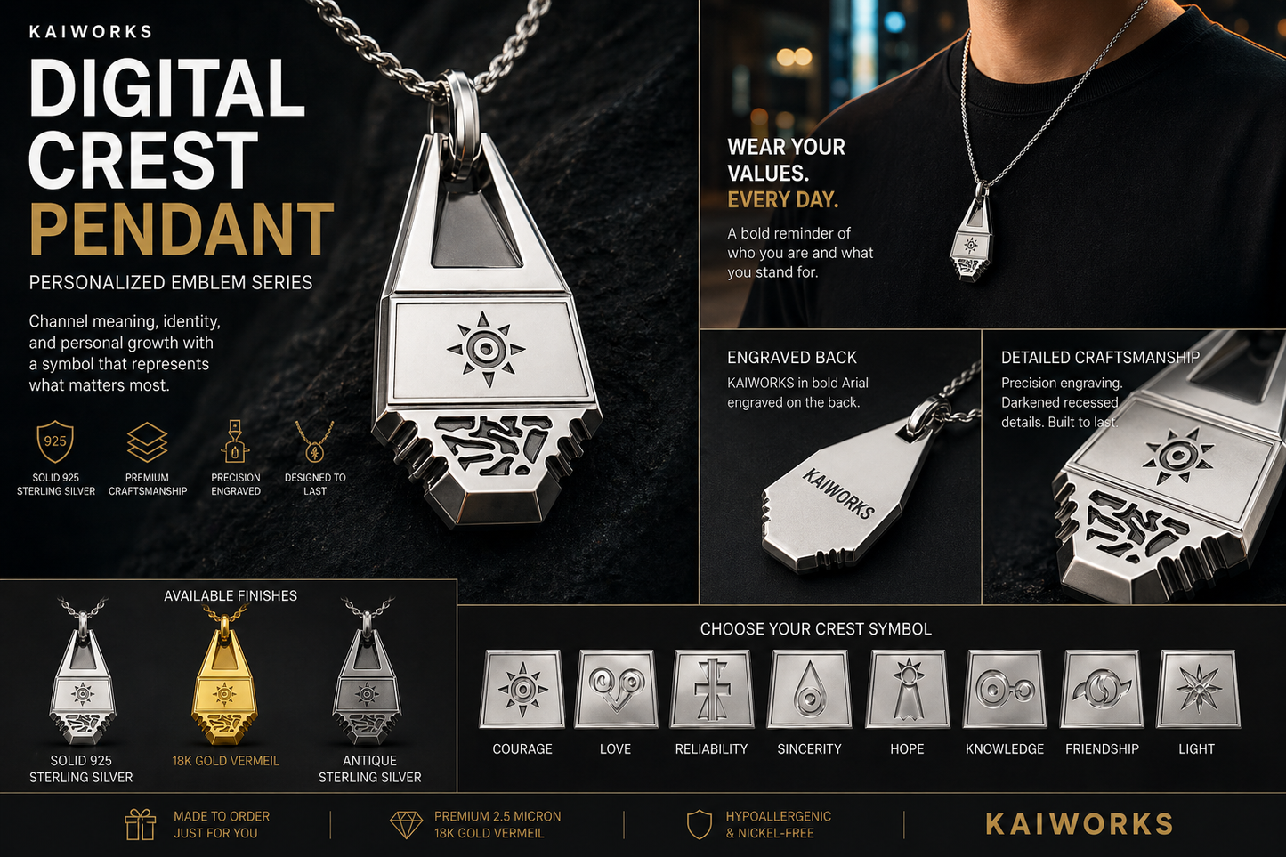 Digital-Crest Pendant – Anime Inspired