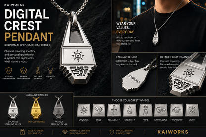 Digital-Crest Pendant – Anime Inspired