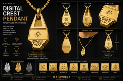 Digital-Crest Pendant – Anime Inspired
