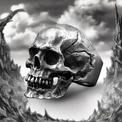 Berserk Steel Skull Ring