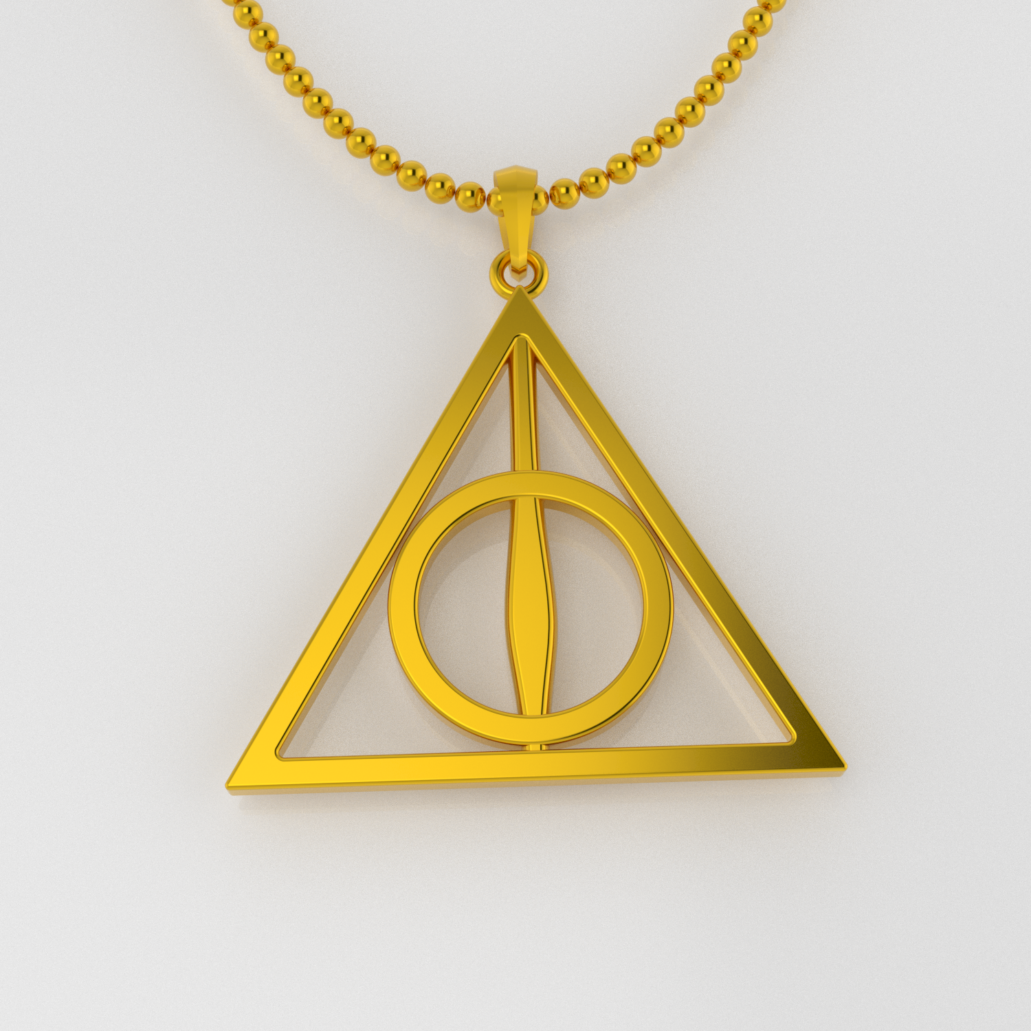 Sterling Silver Deathly Hallows Pendant · Urban Sterling Silver