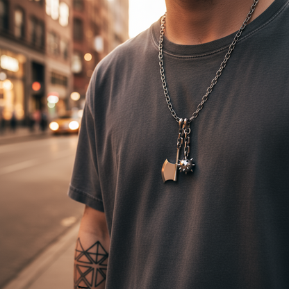Stonebound Flail and Axe Pendant