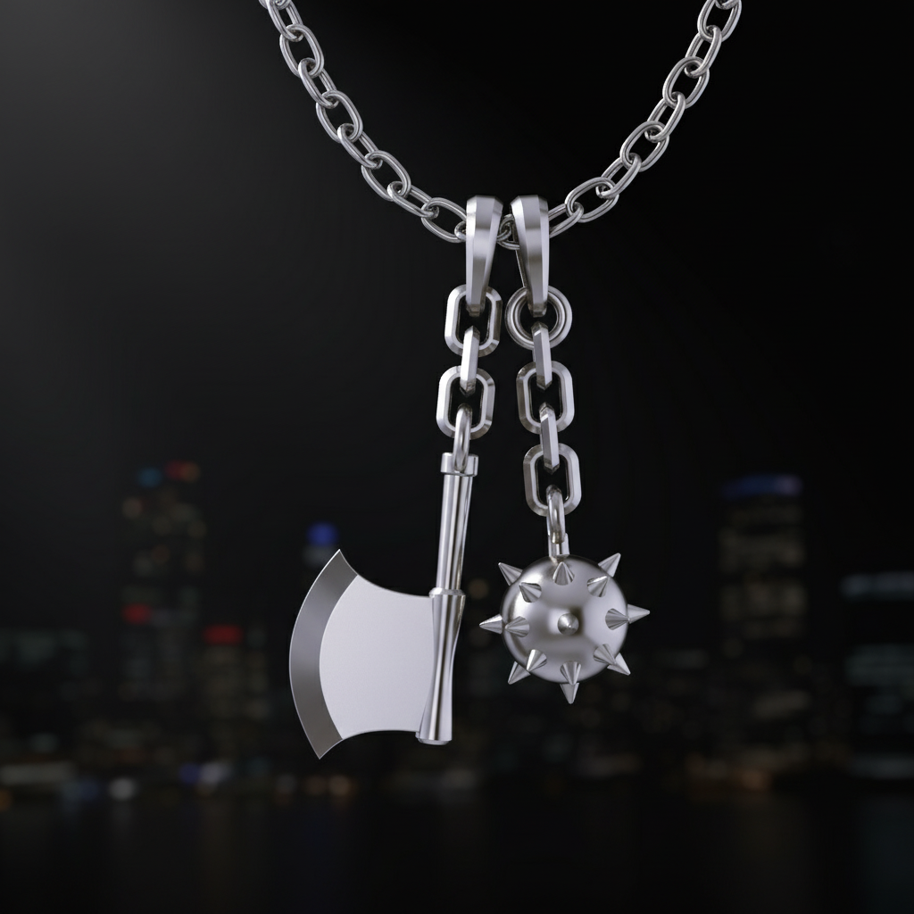 Stonebound Flail and Axe Pendant